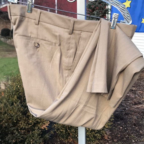 Van Heusen Men's Dress Slacks, Straight Fit, Tan, Size 33 x 32 - Picture 2 of 6